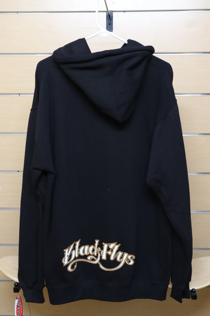Black Flys English Logo Hoodie